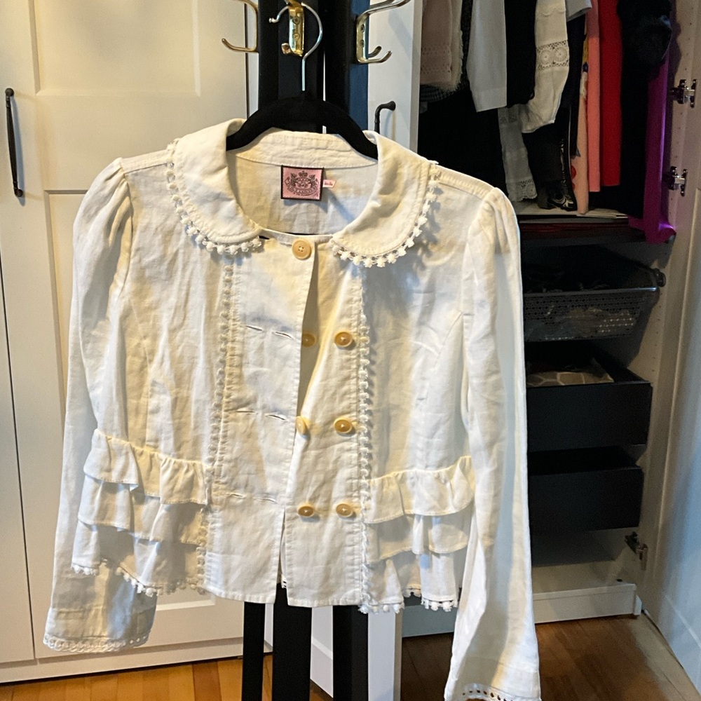 Juicy Couture Cream Button-Up Jacket